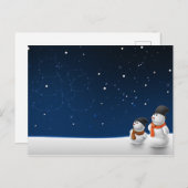 Carte Postale mignon Snowman amoureux (Devant / Derrière)