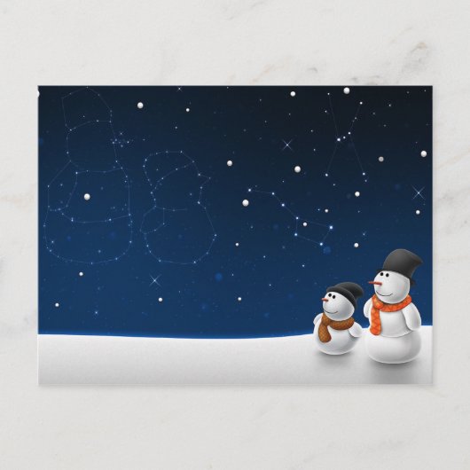 Carte Postale mignon Snowman amoureux (Devant)