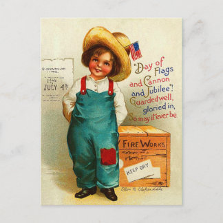 Carte Postale Mignon Vintage 4 juillet