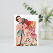 Carte Postale mignon vintage Valentine statique (Debout devant)