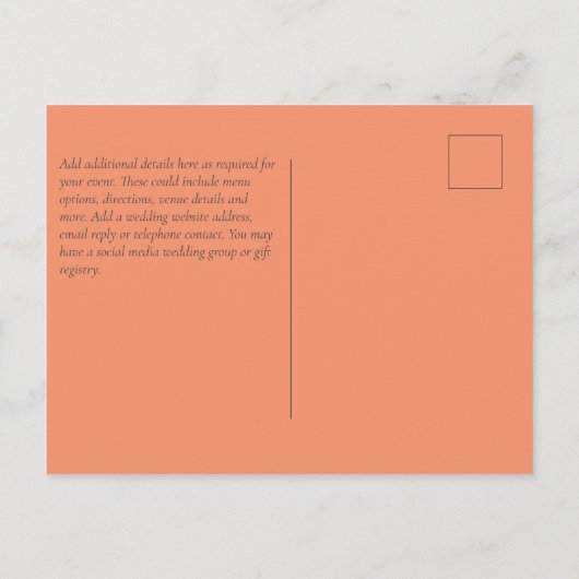 Carte Postale Mignonette OWLS Mariage à thème Bleu orange (Dos)