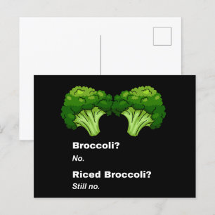 Carte Postale Mignonne Amusante Pas De Brocoli Plaisanterie Alim