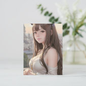 Carte postale mignonne Anime Woman (Debout devant)