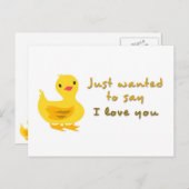 Carte postale mignonne avec canard (Devant / Derrière)