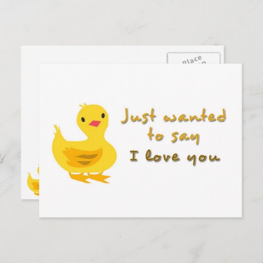 Carte postale mignonne avec canard (Devant / Derrière)