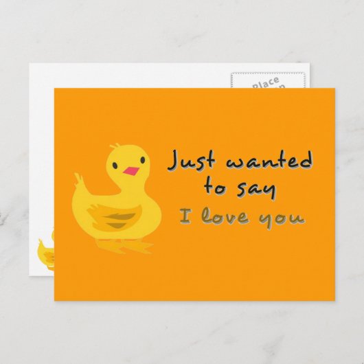 Carte postale mignonne avec canard (Devant / Derrière)