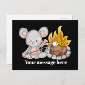 Carte postale mignonne avec un message de camping  (Devant / Derrière)