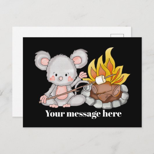 Carte postale mignonne avec un message de camping  (Devant / Derrière)