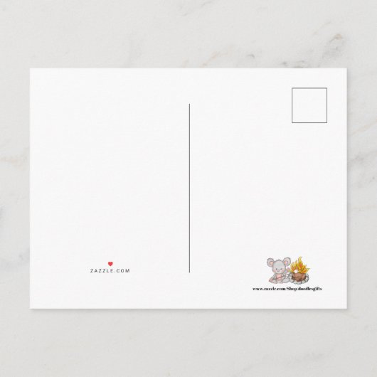 Carte postale mignonne avec un message de camping  (Dos)