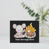 Carte postale mignonne avec un message de camping  (Debout devant)