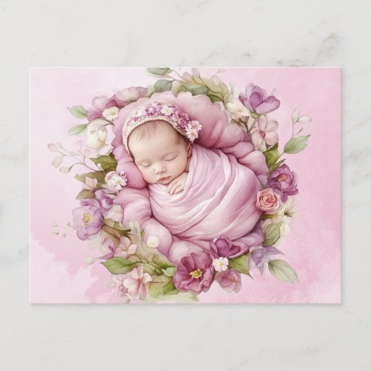 Carte postale mignonne Baby Rose (Devant)