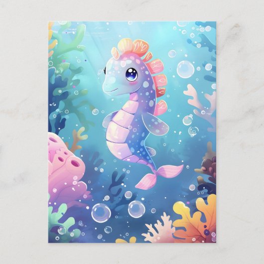 Carte Postale Mignonne bébé cheval de mer, Croisière (Devant)