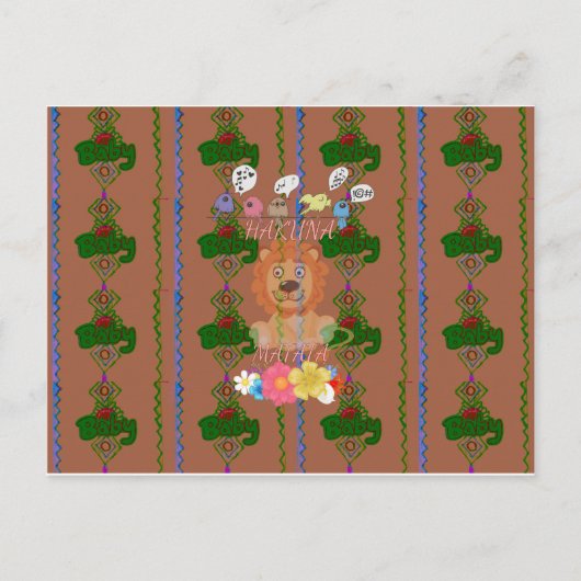 Carte Postale Mignonne Bébé Lion King : Hakuna Matata Design (Devant)