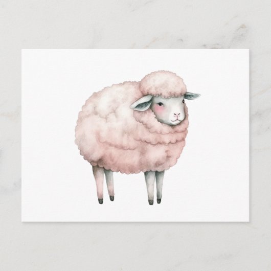 Carte Postale Mignonne bodysuit pour bébé agneau (Devant)