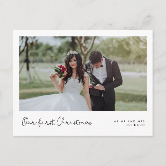 Carte Postale Mignonne caprice Notre première photo de Noël (Devant)