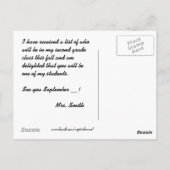 Carte Postale Mignonne Chien drôle Retour à l'école (Dos)