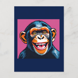 Carte Postale Mignonne Chimpanzée rit