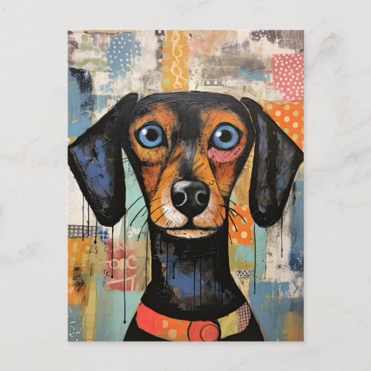 Carte Postale Mignonne chiot drôle Chien Mélange Média Animal An (Devant)