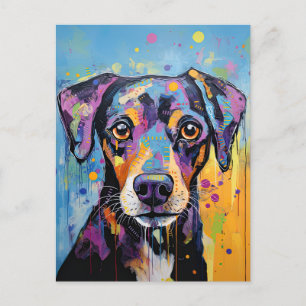 Carte Postale Mignonne chiot drôle Chien Mélange Média Animal An