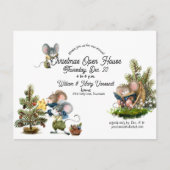 Carte Postale Mignonne Christmas Mouse Holiday Open House Invita (Devant)