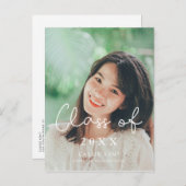 Carte Postale Mignonne classe de 2025 photo de graduation (Devant / Derrière)