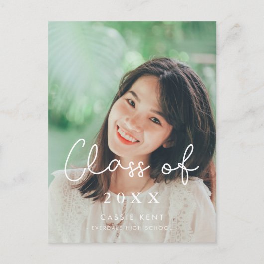 Carte Postale Mignonne classe de 2025 photo de graduation (Devant)