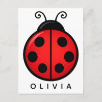 Mignonne coccinelle rouge personnalisée avec nom -