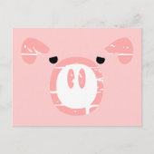 Carte Postale Mignonne Cochon Visage illusion. (Devant)