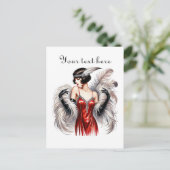 Carte Postale Mignonne dame ajouter du texte (Debout devant)
