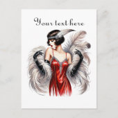 Carte Postale Mignonne dame ajouter du texte (Devant)