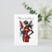 Carte Postale Mignonne dame ajouter du texte (Debout devant)