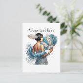 Carte Postale Mignonne dame ajouter du texte (Debout devant)