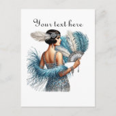 Carte Postale Mignonne dame ajouter du texte (Devant)