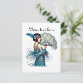 Carte Postale Mignonne dame ajouter du texte (Debout devant)