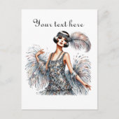 Carte Postale Mignonne dame ajouter du texte (Devant)