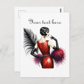 Carte Postale Mignonne dame ajouter du texte (Devant / Derrière)