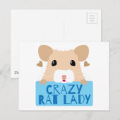 Carte Postale mignonne dame de rat (Devant / Derrière)