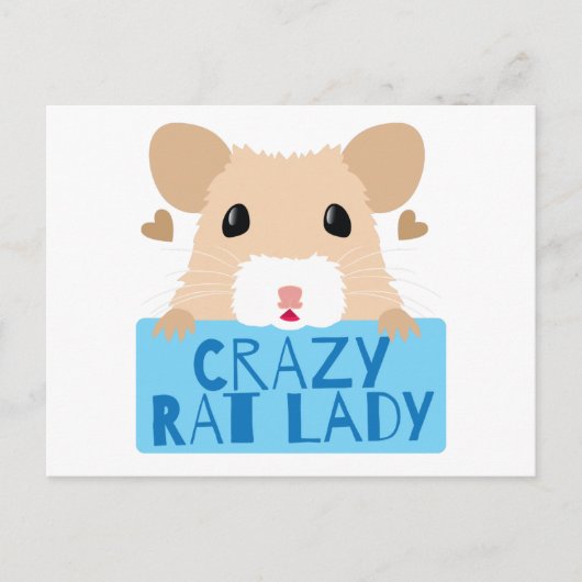 Carte Postale mignonne dame de rat (Devant)