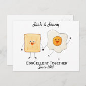 Carte Postale Mignonne Drôle Joyeux Toast Eggcelcelcelcelcate En (Devant / Derrière)
