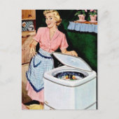 Carte Postale mignonne femme de linge vintage rétro (Devant)