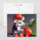 Carte postale mignonne fraise (Devant / Derrière)