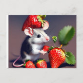 Carte postale mignonne fraise (Devant)