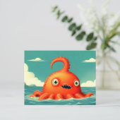 Carte postale Mignonne Funny Sea Monster (Debout devant)