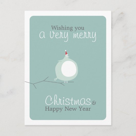 Carte postale Mignonne Graisse Oiseau Fat Voeux de (Devant)