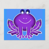 Carte Postale mignonne grenouille pourpre (Devant)