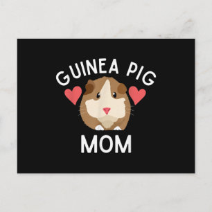 Carte Postale Mignonne Guinée Cochon Maman Amour Cadeau Coeurs r