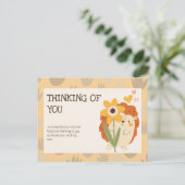 Carte Postale Mignonne Hérisson Penser À Vous (Debout devant)