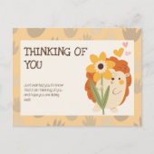 Carte Postale Mignonne Hérisson Penser À Vous (Devant)