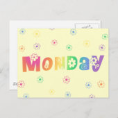 Carte Postale Mignonne Jour De La Semaine Lundi (Devant / Derrière)