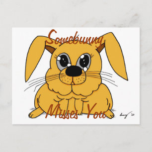 Carte postale Mignonne Lapin Gras "Somebunny Misez
